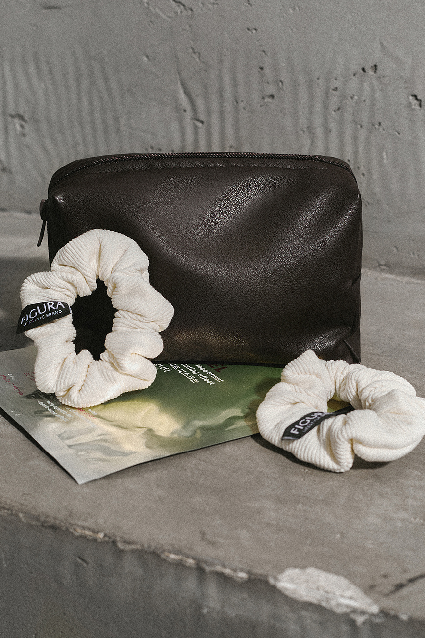 Косметичка экокожа с наполнением (две молочные резинки)