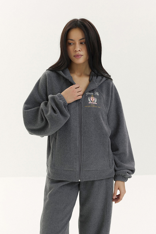 Укороченное худи зип из флиса FGR