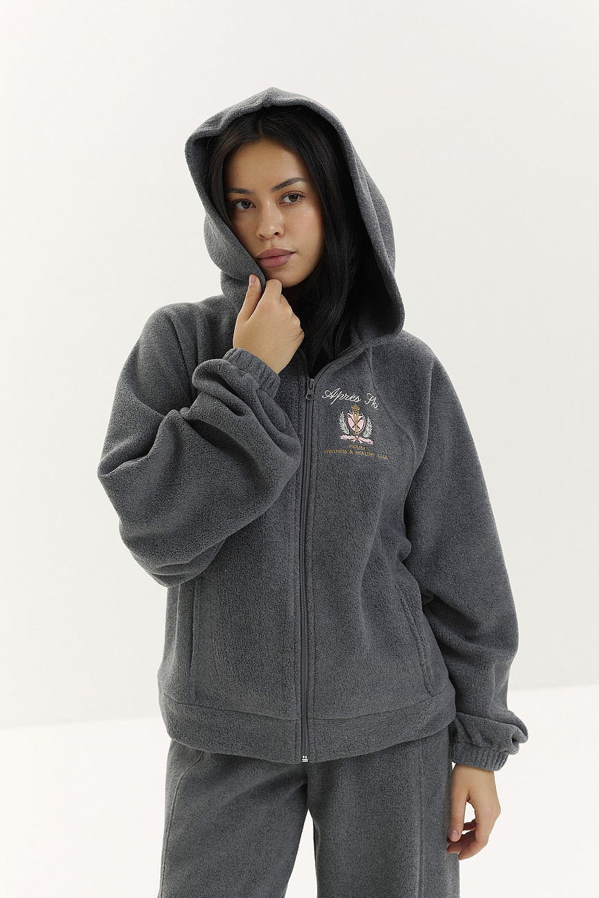 Укороченное худи зип из флиса FGR