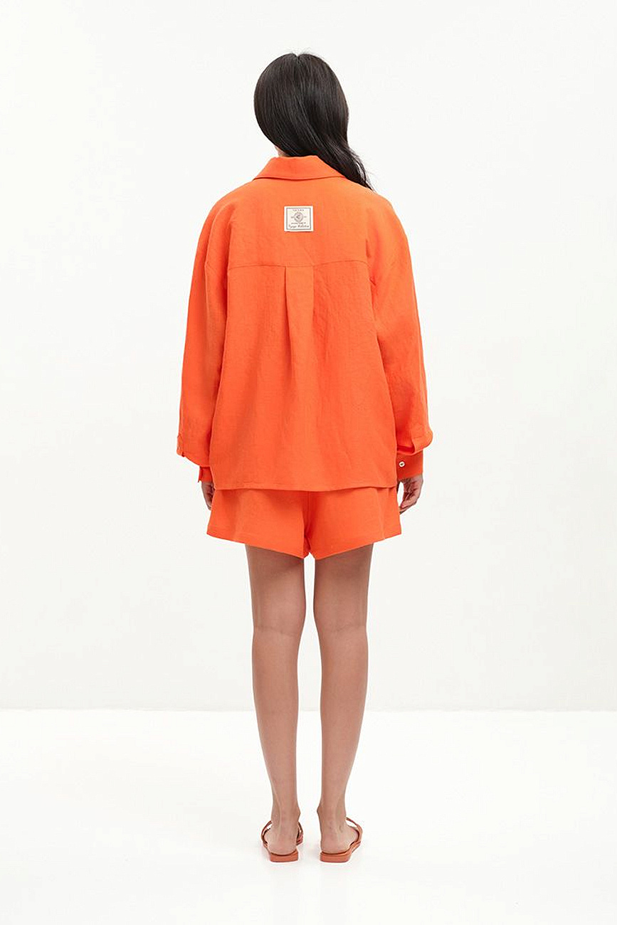 Костюм "Рубашка Voyage Collection и&nbsp;шорты" льняной Оранжевый