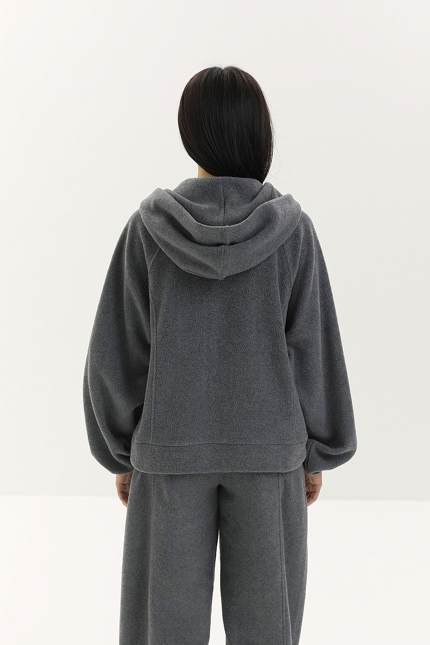 Укороченное худи зип из флиса FGR